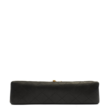 Chanel Classic Double Flap - Medium in Black, Lambskin Leather — Detail View