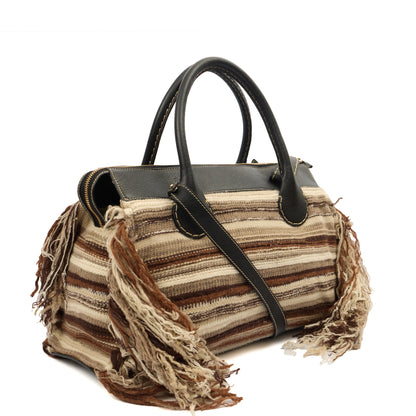 Chloe Tote Edith - Shoulder Bag in Neutral, Fabric — Side View