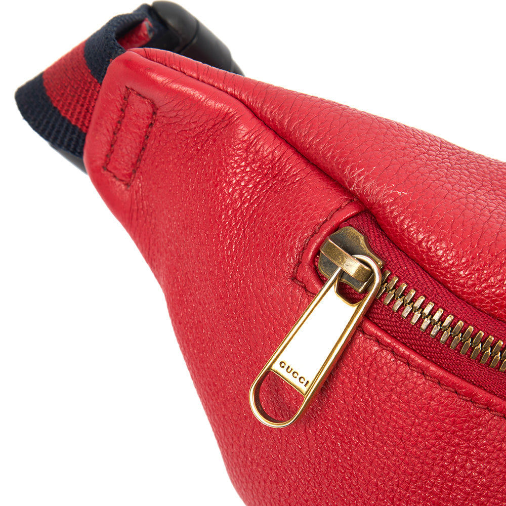 Gucci Bum Bag in Red, Leather — Alternate View 7
