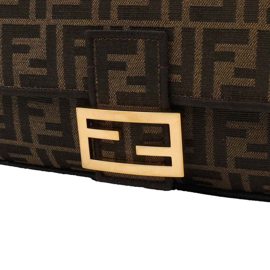 Fendi Shoulder Bag Baguette in Brown Jacquard FF, Canvas — Alternate View 7