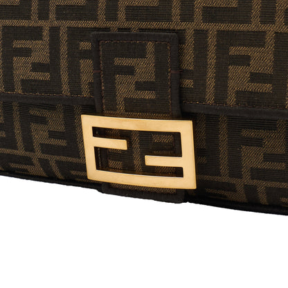 Fendi Shoulder Bag Baguette in Brown Jacquard FF, Canvas — Alternate View 7