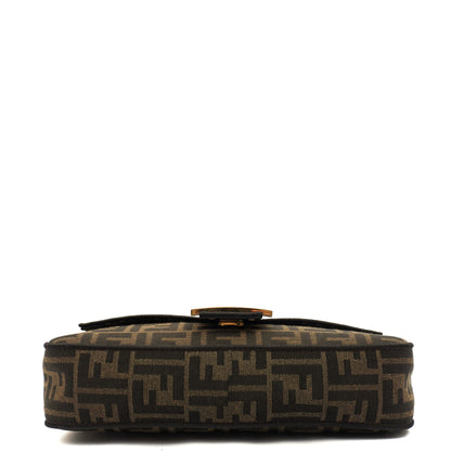 Fendi Shoulder Bag Baguette in Brown Jacquard FF, Canvas — Lifestyle View