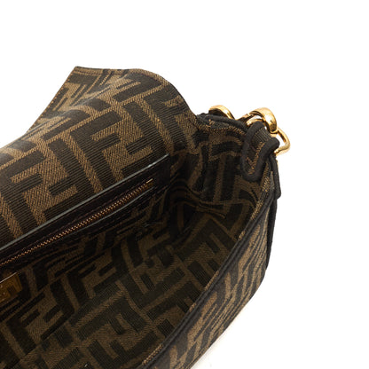 Fendi Shoulder Bag Baguette in Brown Jacquard FF, Canvas — Alternate View 8