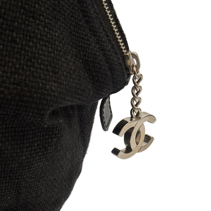 Chanel Top Handle Bowler in Black, Fabric — Side View