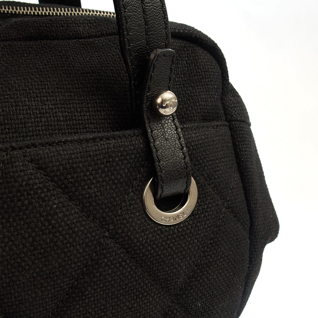 Chanel Top Handle Bowler in Black, Fabric — Alternate View 7