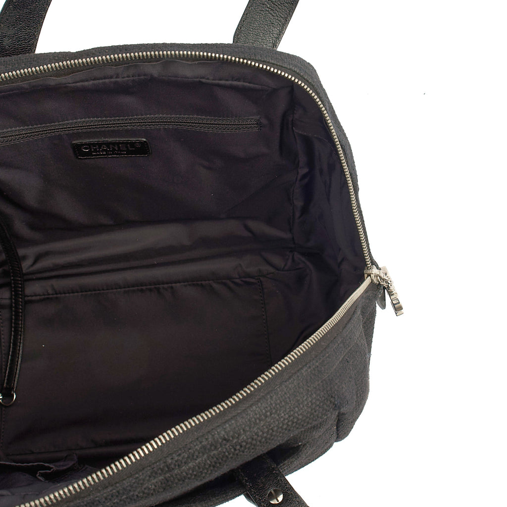 Chanel Top Handle Bowler in Black, Fabric — Alternate View 9