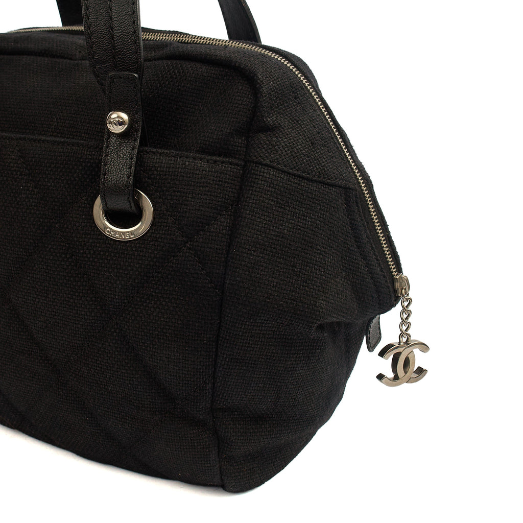 Chanel Top Handle Bowler in Black, Fabric — Alternate View 8