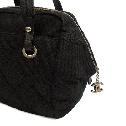 Chanel Top Handle Bowler in Black, Fabric — Alternate View 8
