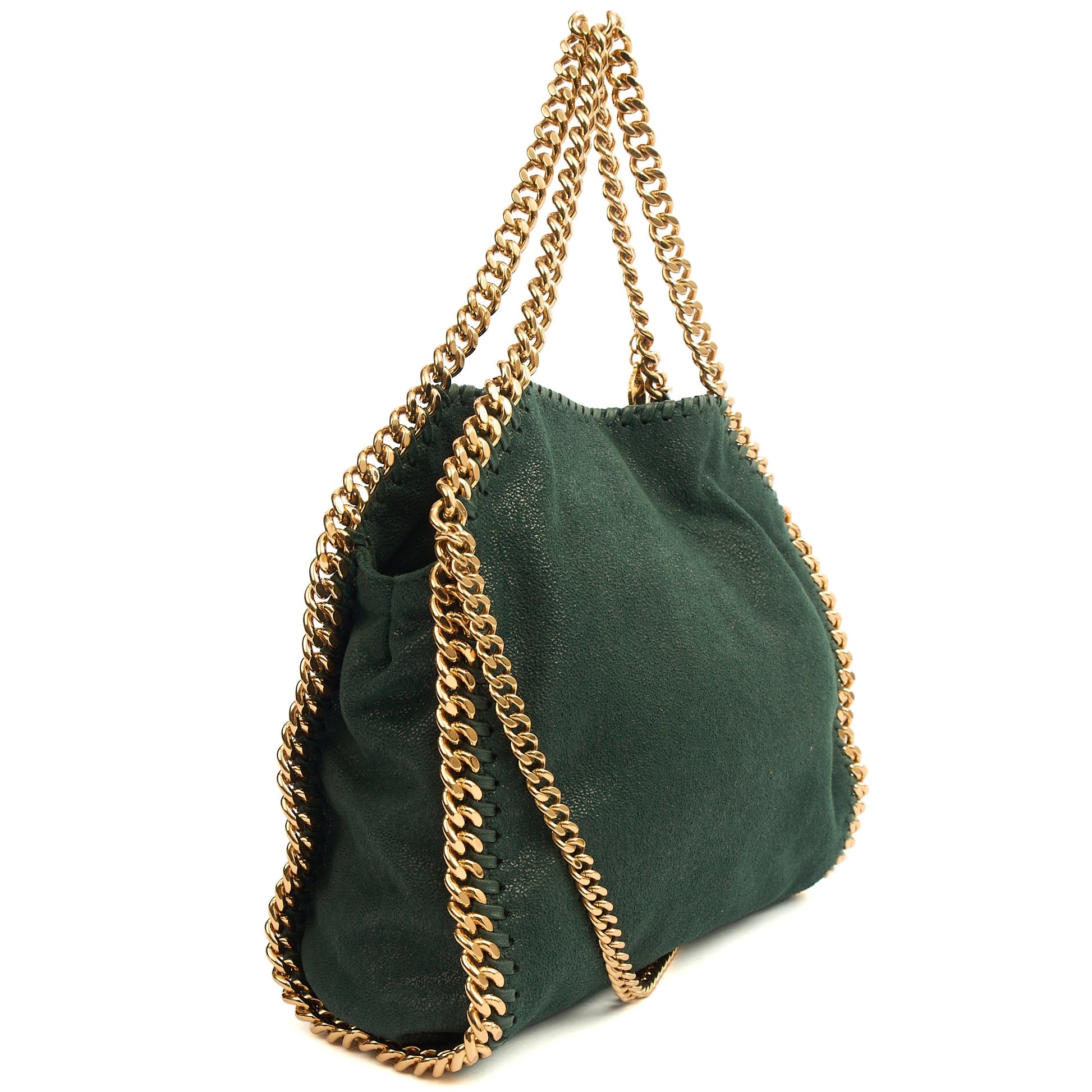 Stella McCartney Tote Falabella Mini Tote in Green, Vegan Leather — Side View