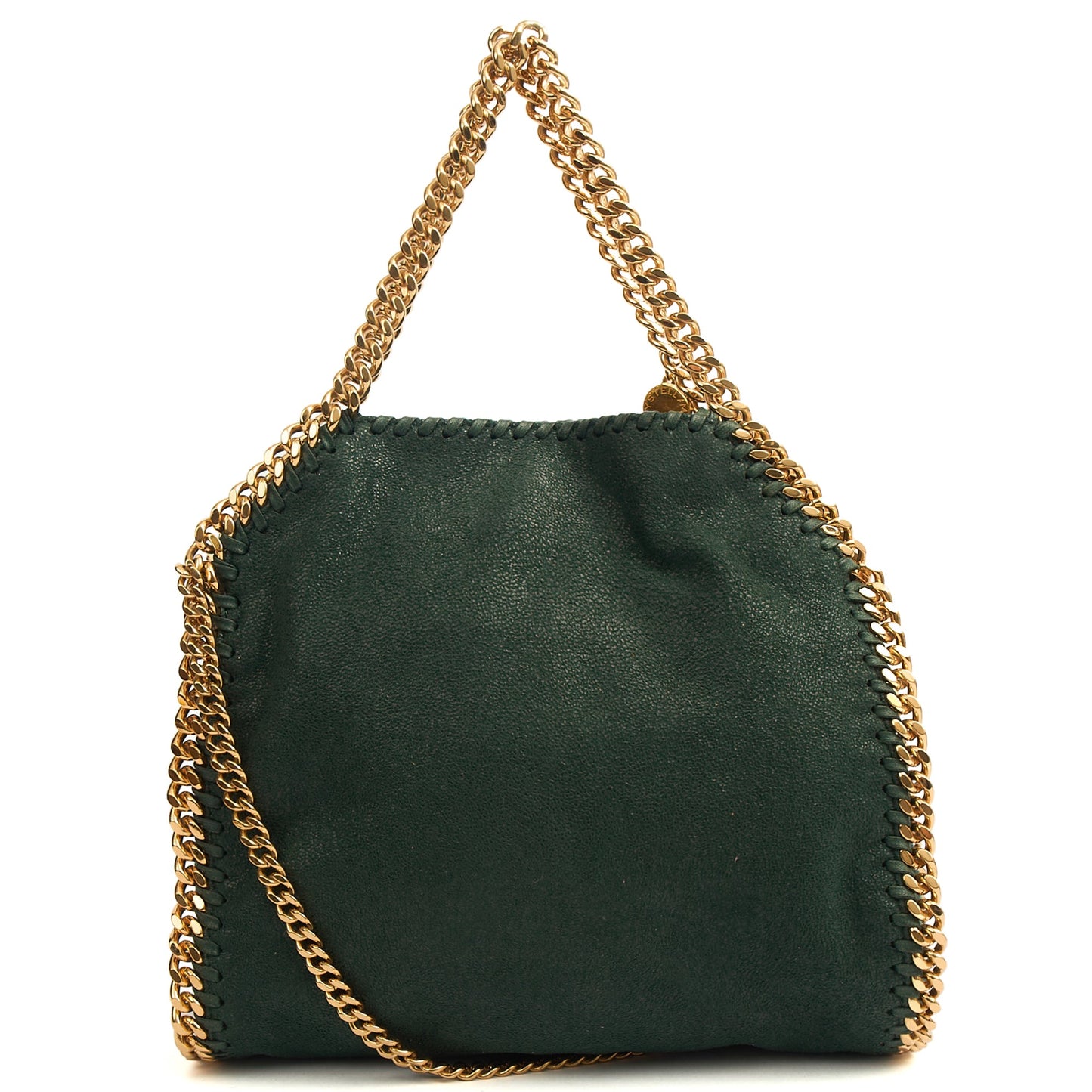 Stella McCartney Tote Falabella Mini Tote in Green, Vegan Leather — Back View