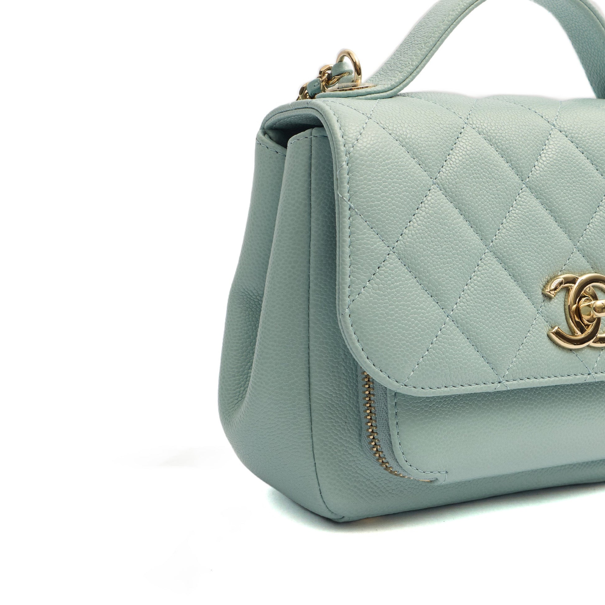 Chanel Top Handle Business Affinity Flap Bag in Blue, Caviar Leather — Alternate View 7