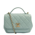 Chanel Top Handle Business Affinity Flap Bag in Blue, Caviar Leather — Front View