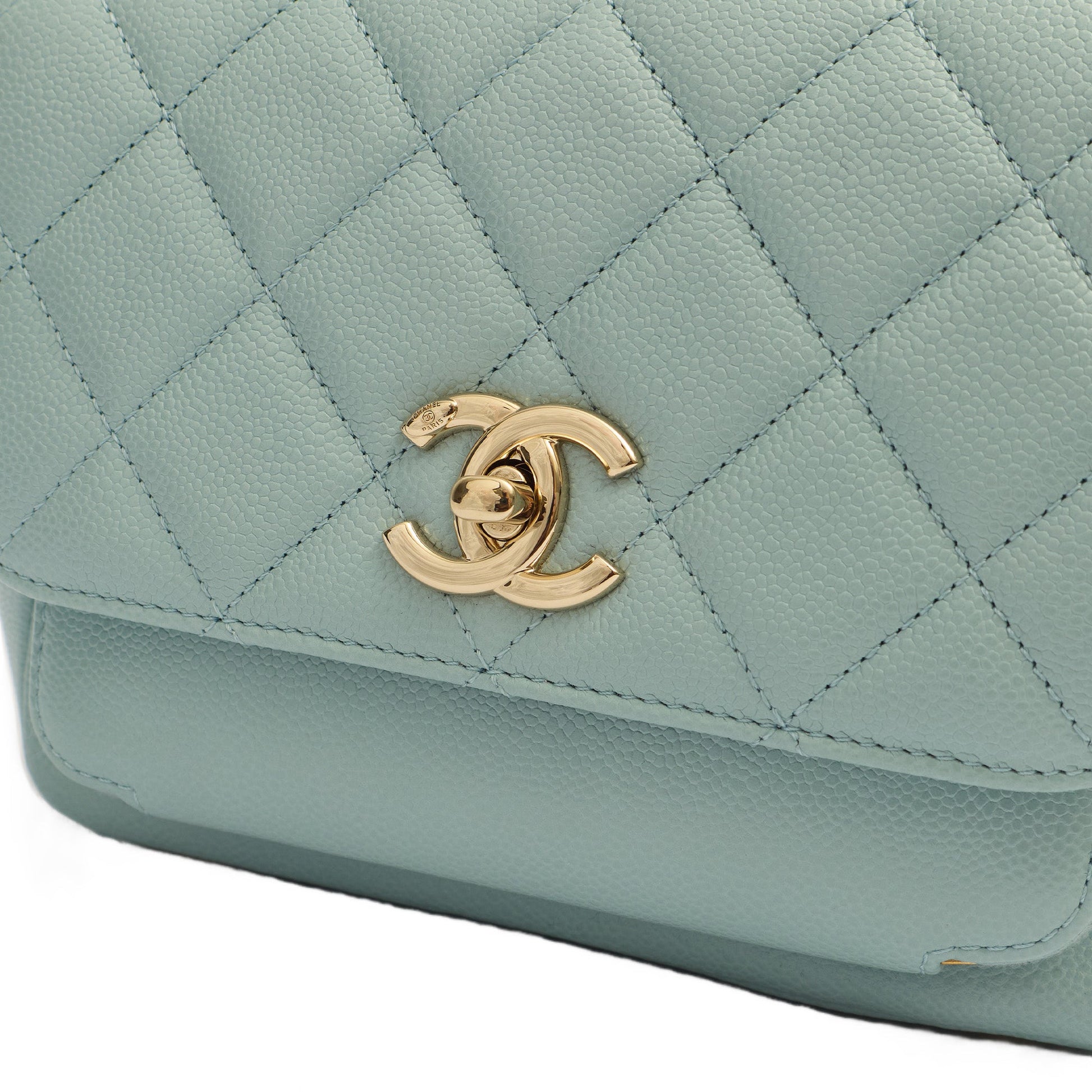 Chanel Top Handle Business Affinity Flap Bag in Blue, Caviar Leather — Alternate View 9