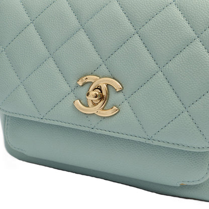 Chanel Top Handle Business Affinity Flap Bag in Blue, Caviar Leather — Alternate View 9
