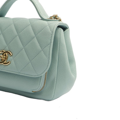 Chanel Top Handle Business Affinity Flap Bag in Blue, Caviar Leather — Detail View