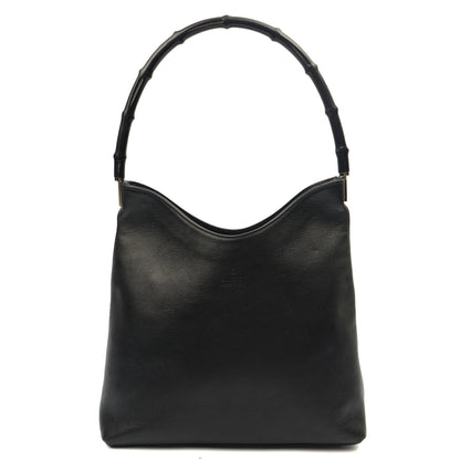 Gucci Tote Bamboo Shoulder in Black, Leather — Front View