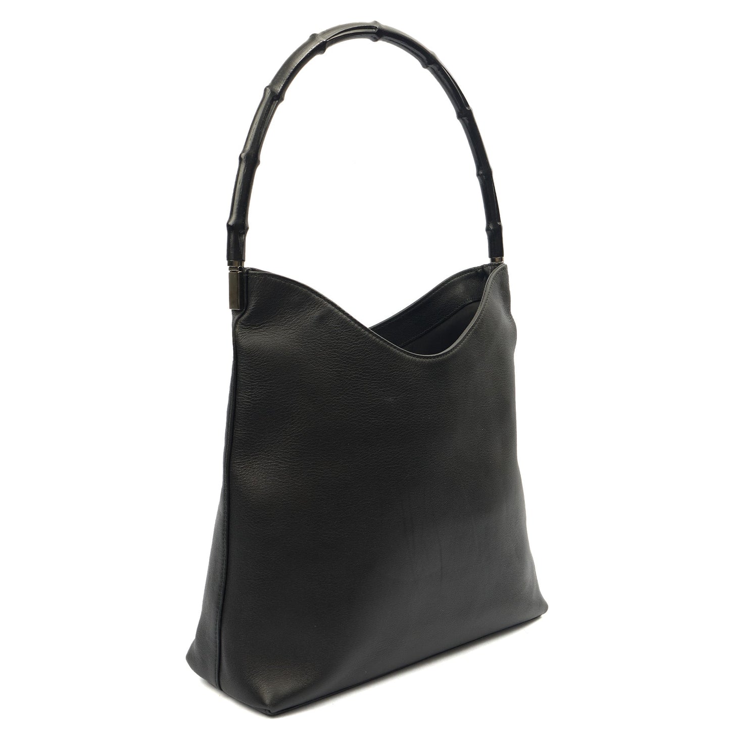 Gucci Tote Bamboo Shoulder in Black, Leather — Back View