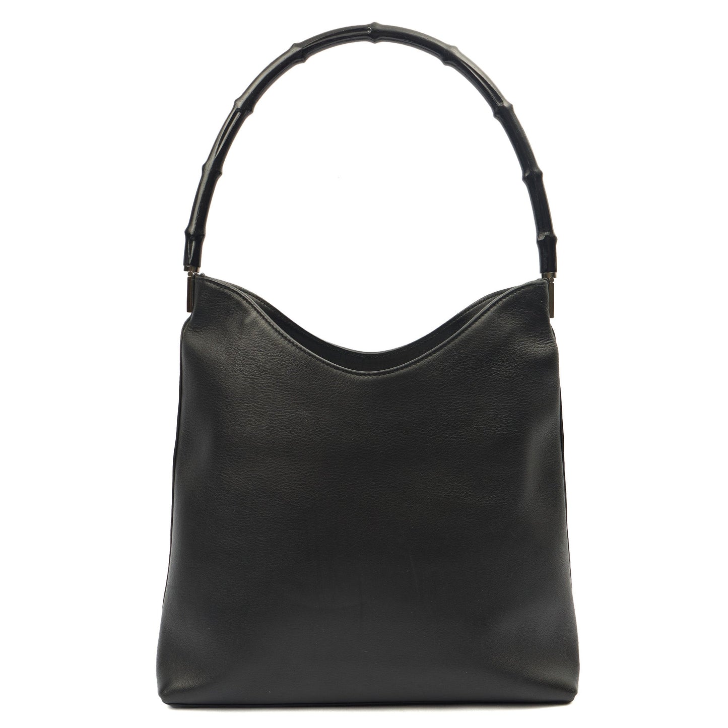 Gucci Tote Bamboo Shoulder in Black, Leather — Top View