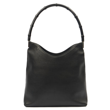 Gucci Tote Bamboo Shoulder in Black, Leather — Top View