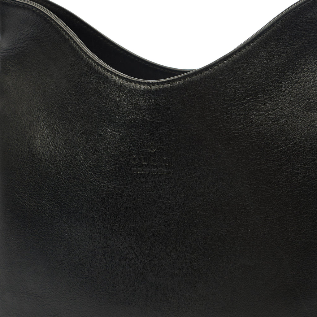 Gucci Tote Bamboo Shoulder in Black, Leather — Side View