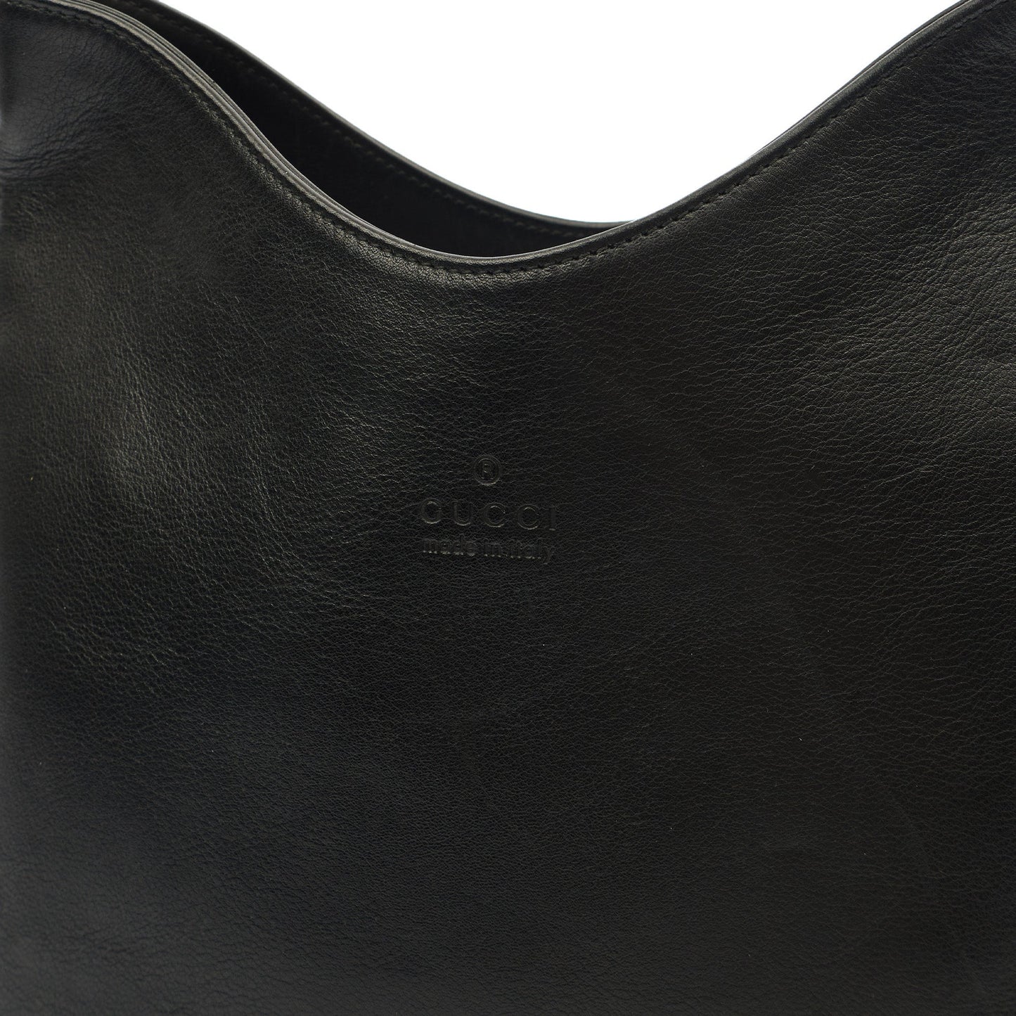 Gucci Tote Bamboo Shoulder in Black, Leather — Side View