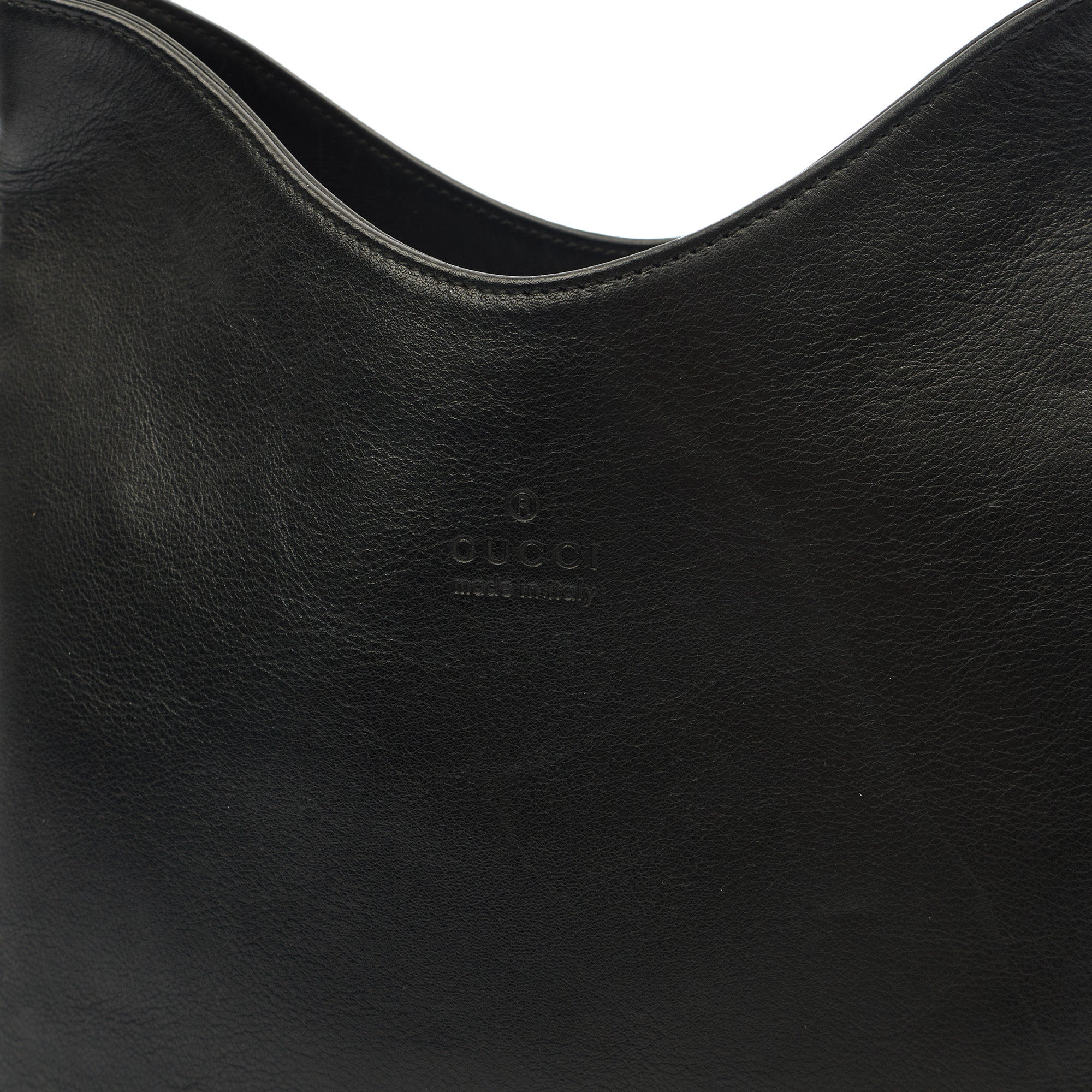 Gucci Tote Bamboo Shoulder in Black, Leather — Side View