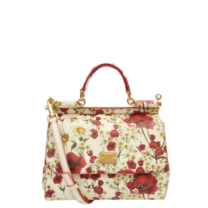 Dolce & Gabbana Top Handle Sicily in White, Leather — Front View