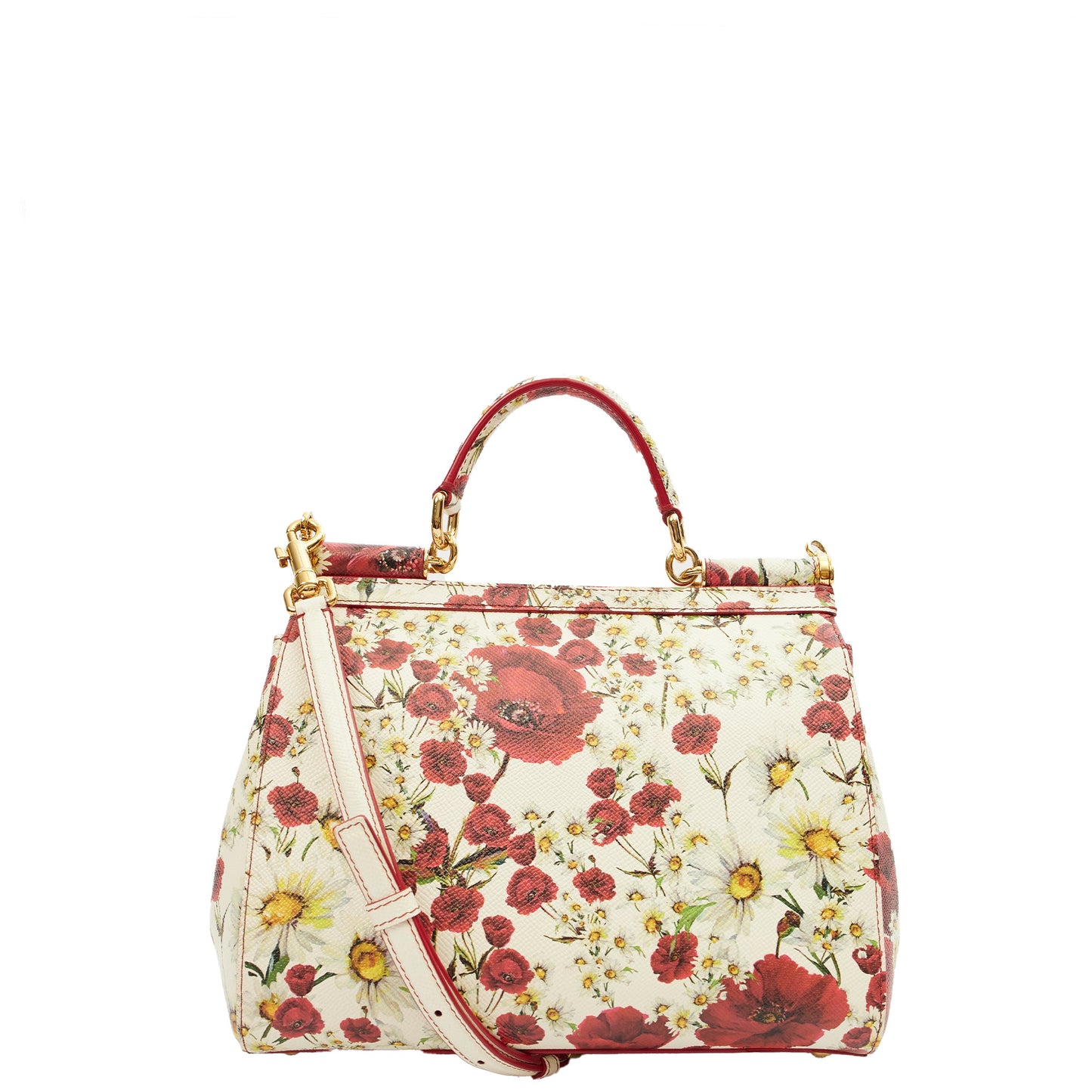 Dolce & Gabbana Top Handle Sicily in White, Leather — Back View