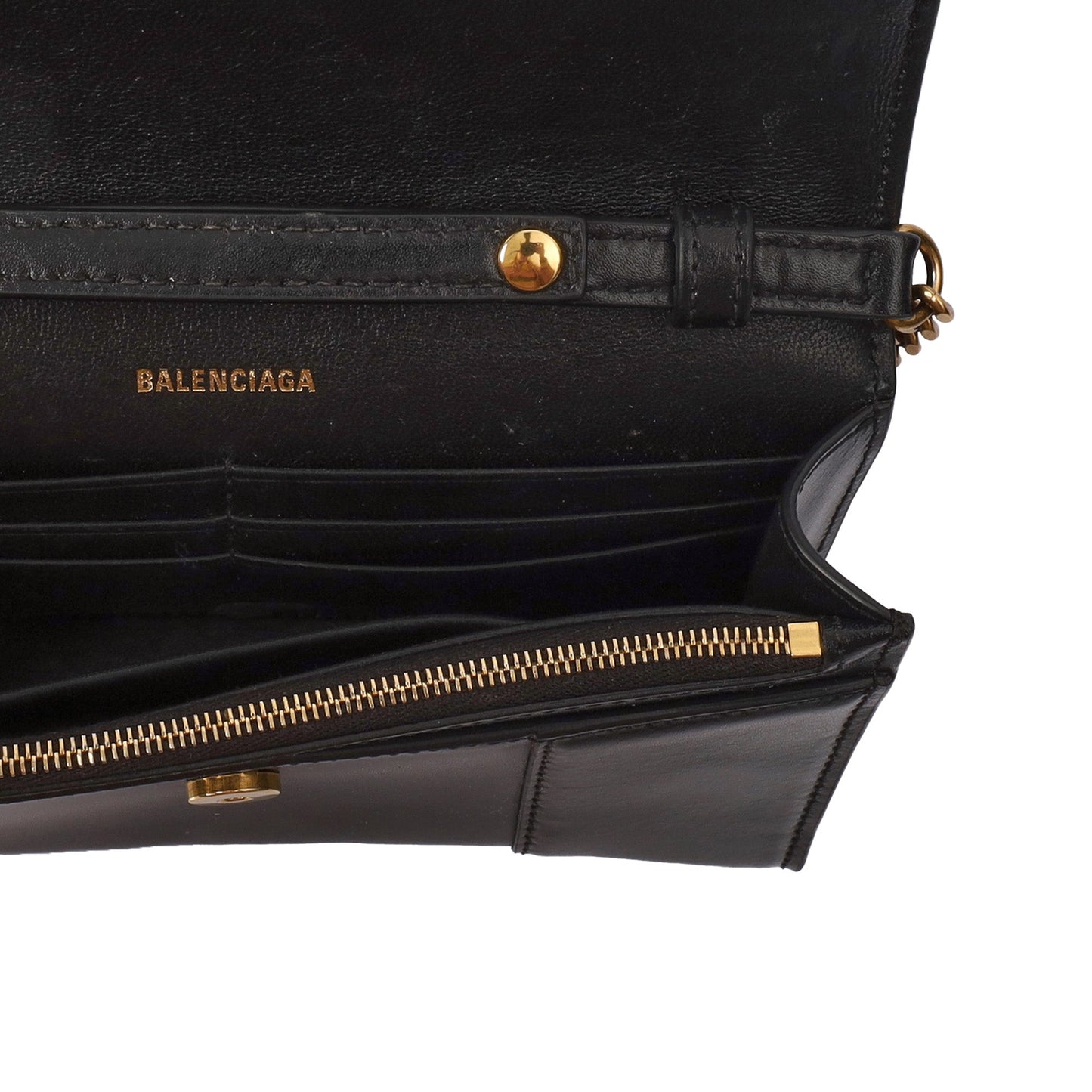 Balenciaga Shoulder Bag Hourglass Wallet on Chain in Black, Leather — Alternate View 14