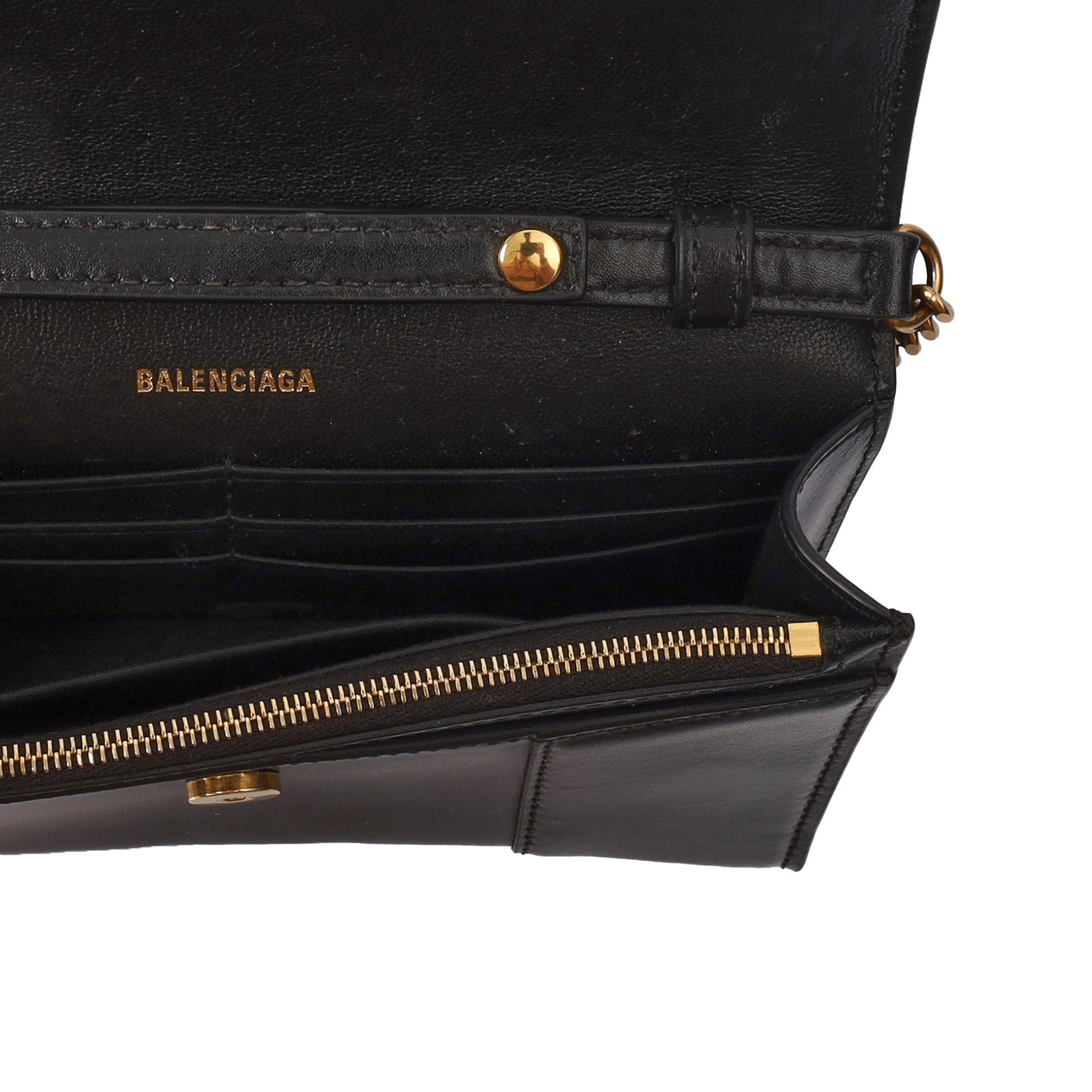 Balenciaga Shoulder Bag Hourglass Wallet on Chain in Black, Leather — Alternate View 14