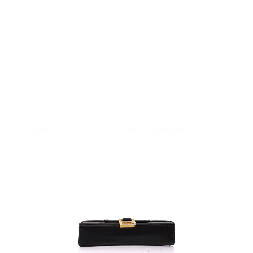 Balenciaga Shoulder Bag Hourglass Wallet on Chain in Black, Leather — Top View