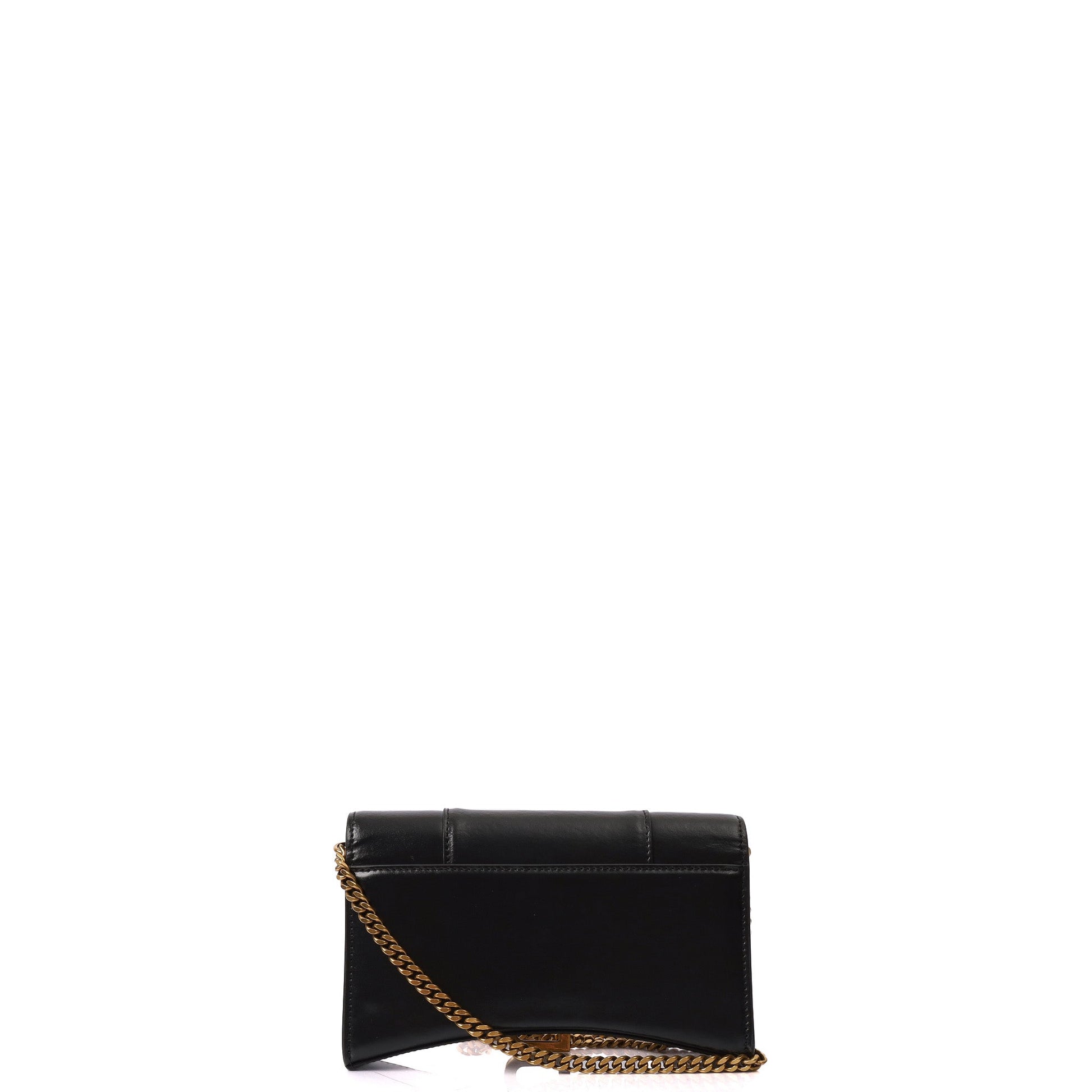 Balenciaga Shoulder Bag Hourglass Wallet on Chain in Black, Leather — Back View