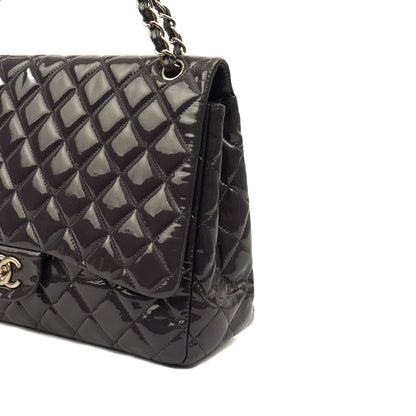 Chanel Shoulder Bag Classic Single Flap - Maxi in Purple, Patent Leather — Alternate View 7
