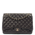 Chanel Shoulder Bag Classic Single Flap - Maxi in Purple, Patent Leather — Front View