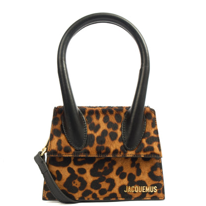 Jacquemus Top Handle Le Chiquito Moyen in Brown, Leather — Front View