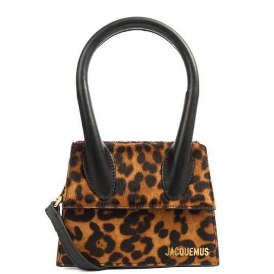 Jacquemus Top Handle Le Chiquito Moyen in Brown, Leather — Front View