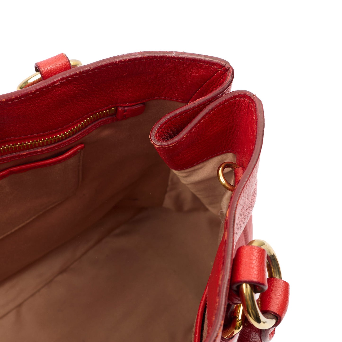 Miu Miu Shoulder Bag Tote in Red, Leather — Alternate View 11