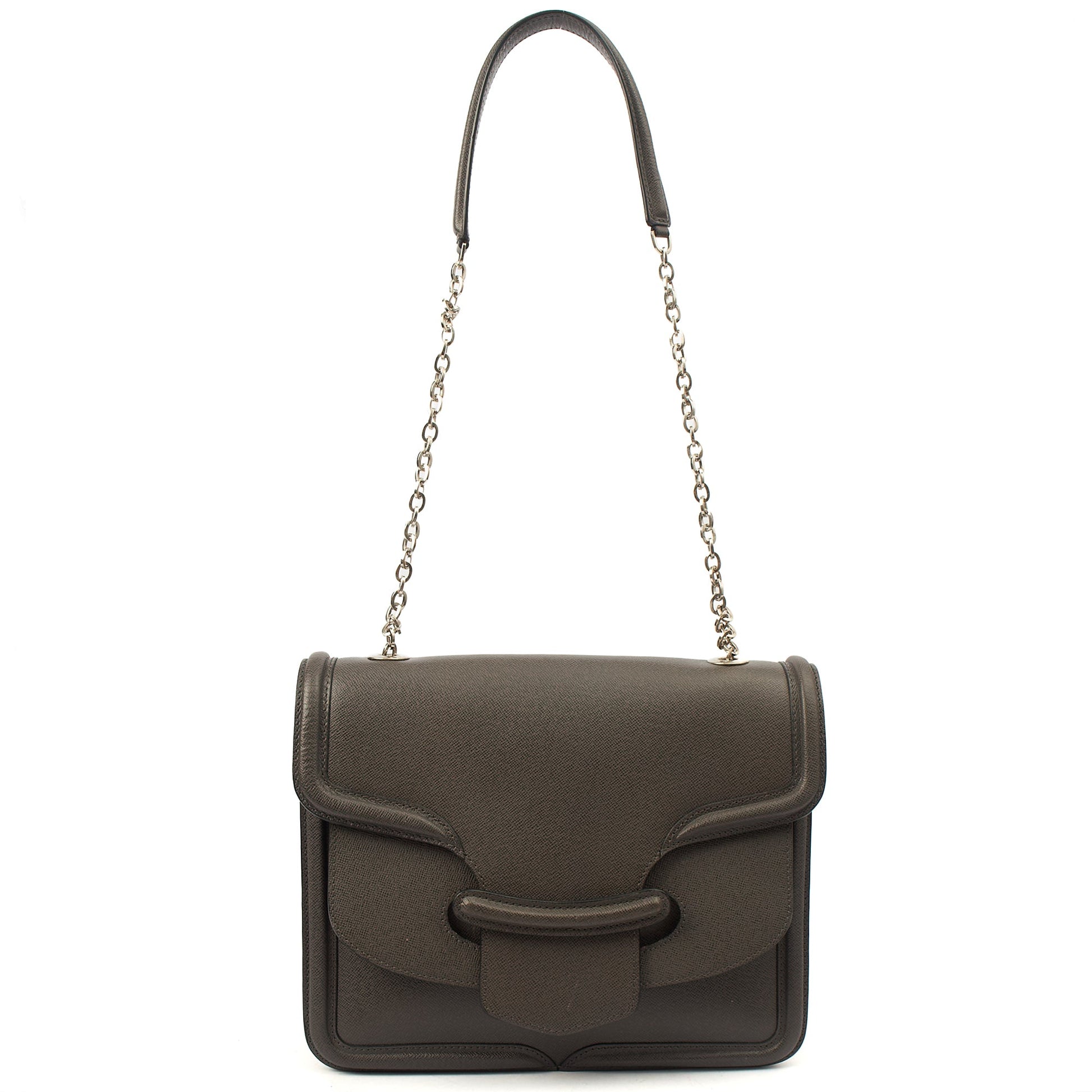 Alexander McQueen Shoulder Bag Heroine 21 in Grey, Leather — Side View