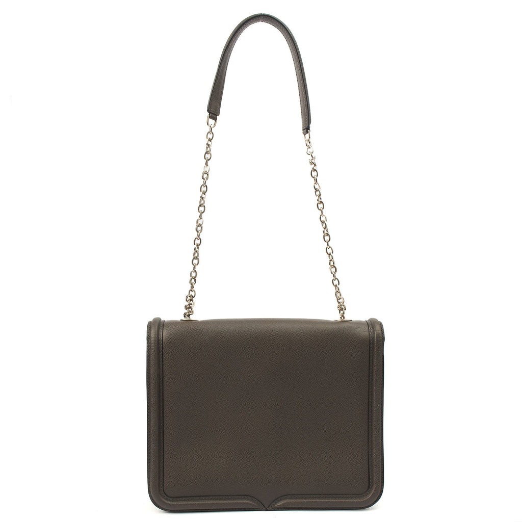 Alexander McQueen Shoulder Bag Heroine 21 in Grey, Leather — Top View
