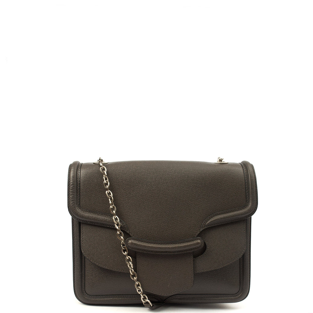 Alexander McQueen Shoulder Bag Heroine 21 in Grey, Leather — Front View