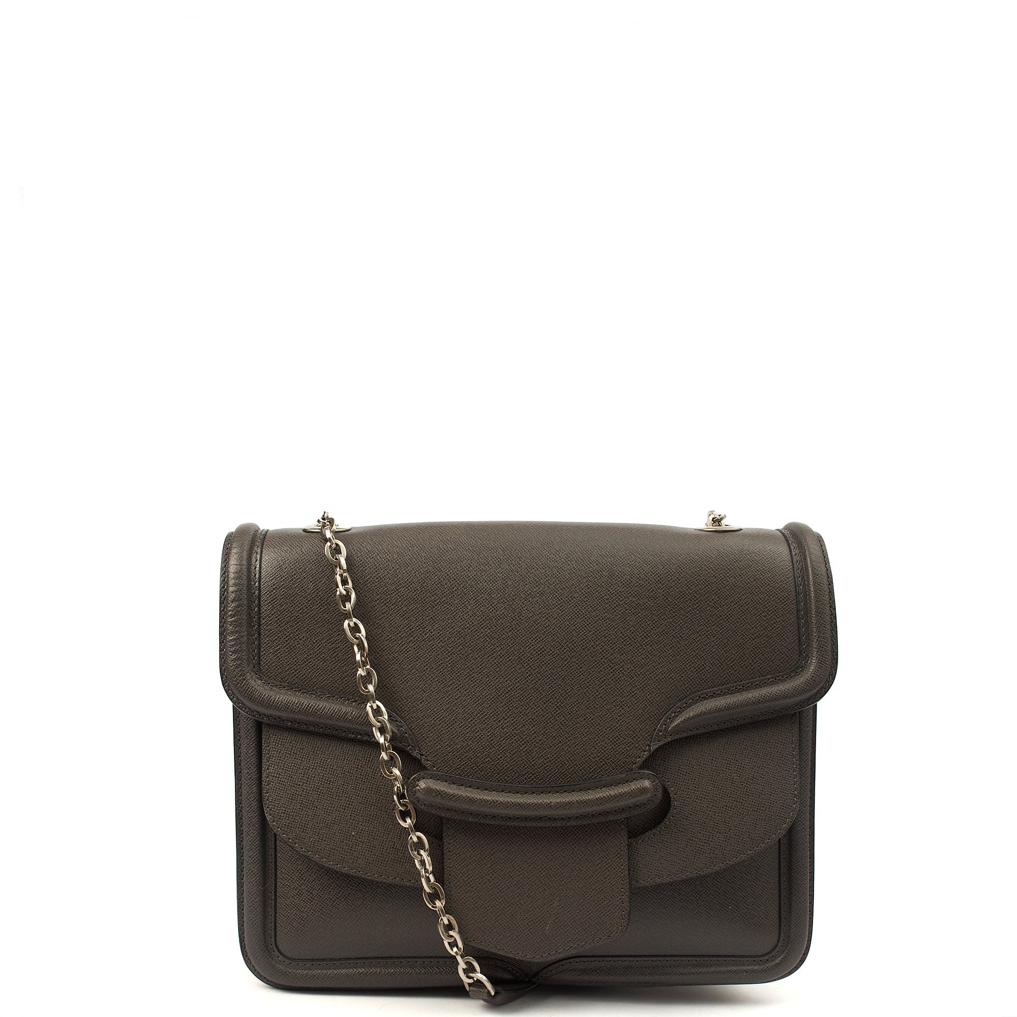 Alexander McQueen Shoulder Bag Heroine 21 in Grey, Leather — Front View