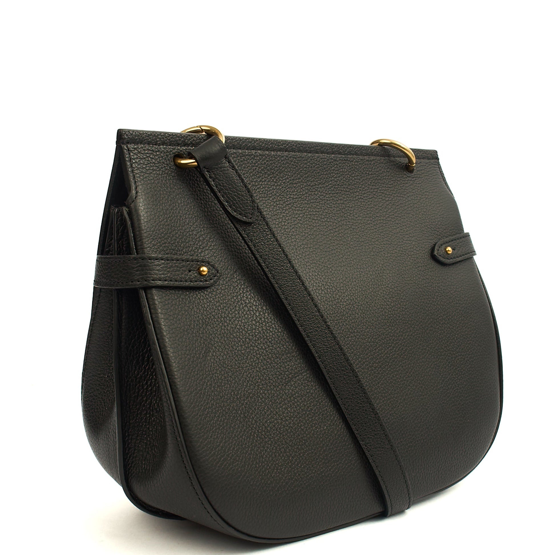 Mulberry Cross Body Amberley Satchel in Black, Calfskin Leather — Top View