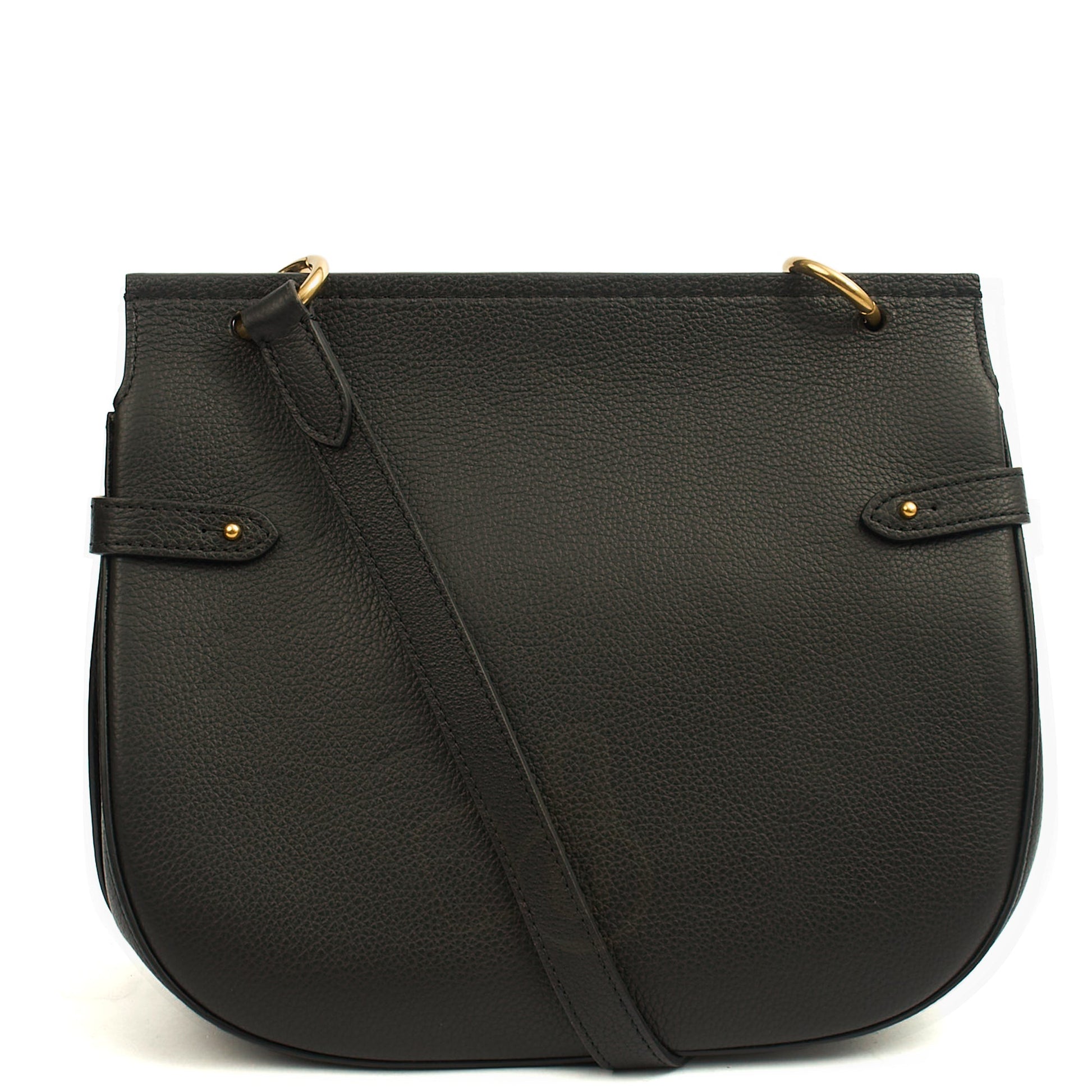 Mulberry Cross Body Amberley Satchel in Black, Calfskin Leather — Back View