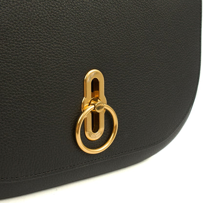 Mulberry Cross Body Amberley Satchel in Black, Calfskin Leather — Side View
