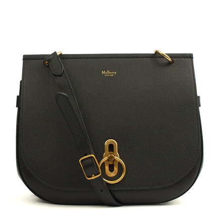 Mulberry Cross Body Amberley Satchel in Black, Calfskin Leather — Front View