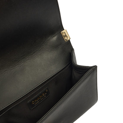 Chanel Cross Body Boy Top Handle - Medium in Black, Calfskin Leather — Alternate View 9
