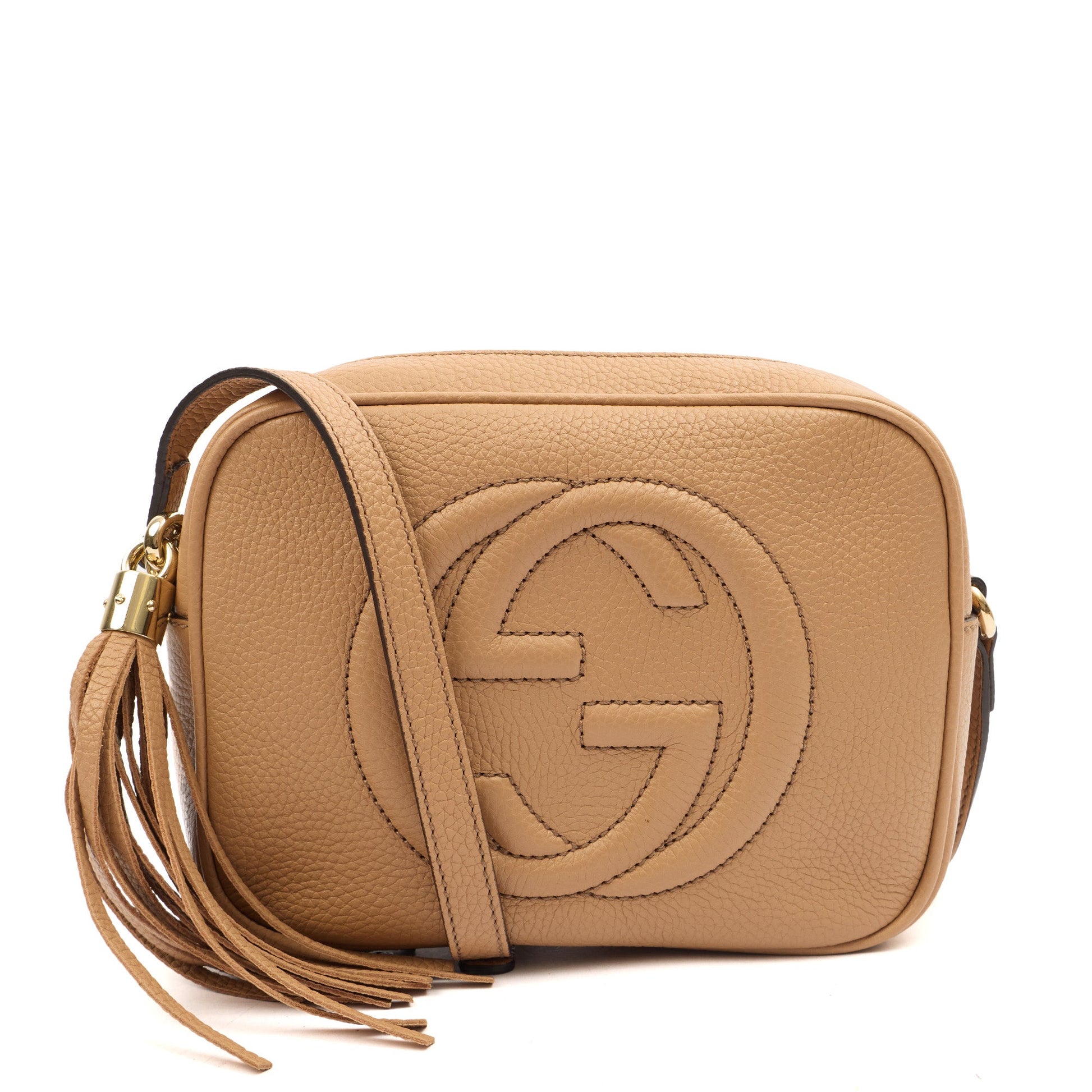 Gucci Cross Body Soho  Disco Bag - Small in Neutral, Leather — Front View