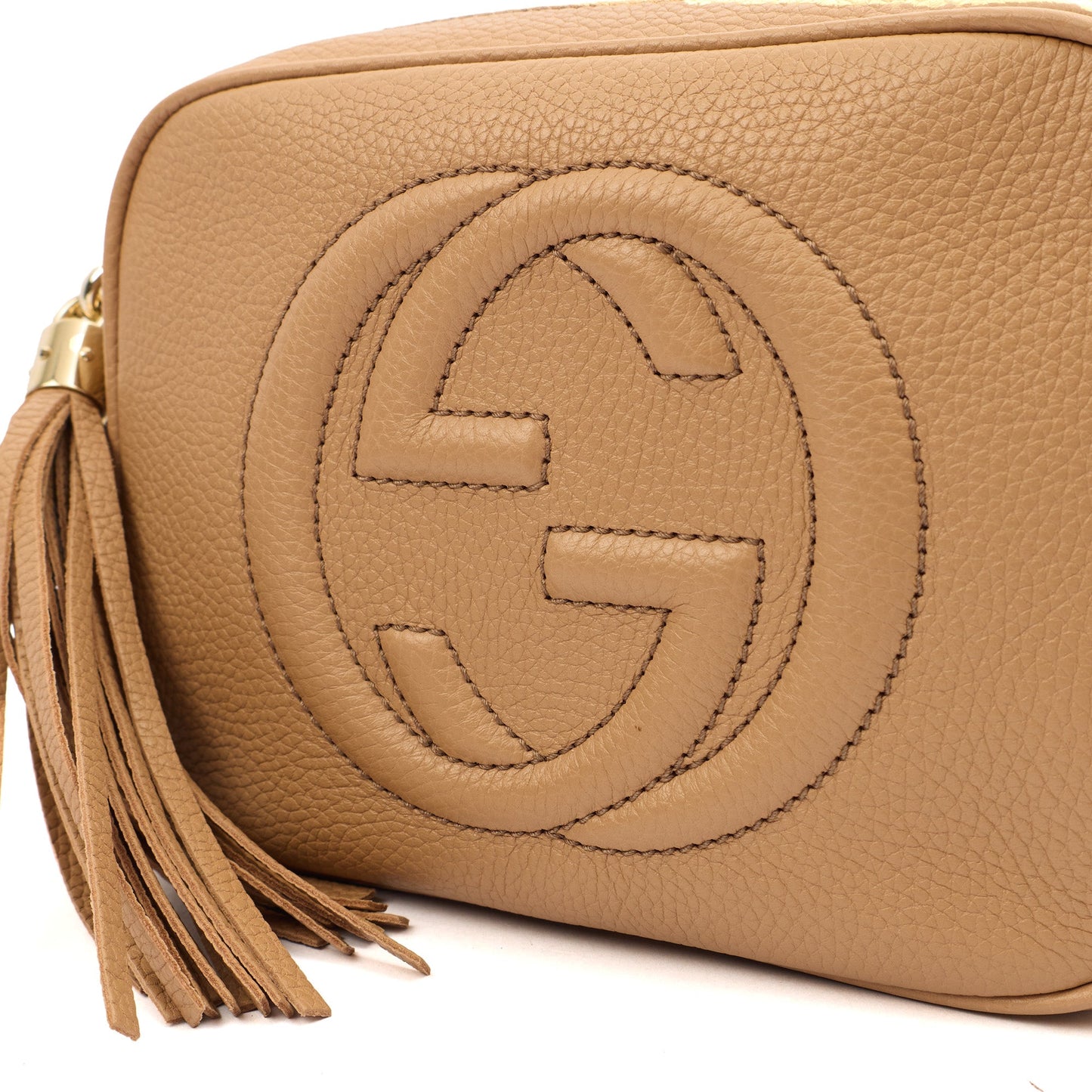 Gucci Cross Body Soho  Disco Bag - Small in Neutral, Leather — Lifestyle View