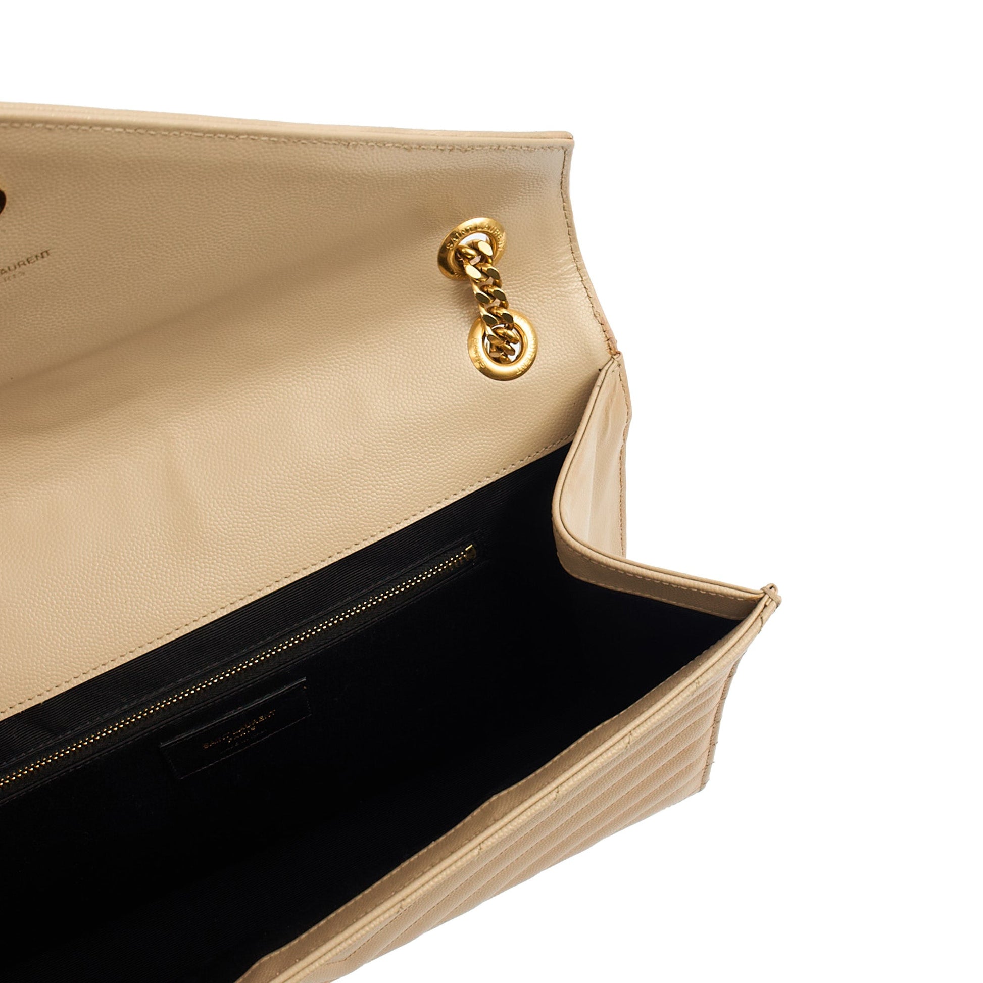 Saint Laurent Shoulder Bag Envelope - Large in Neutral, Calfskin Leather — Alternate View 14