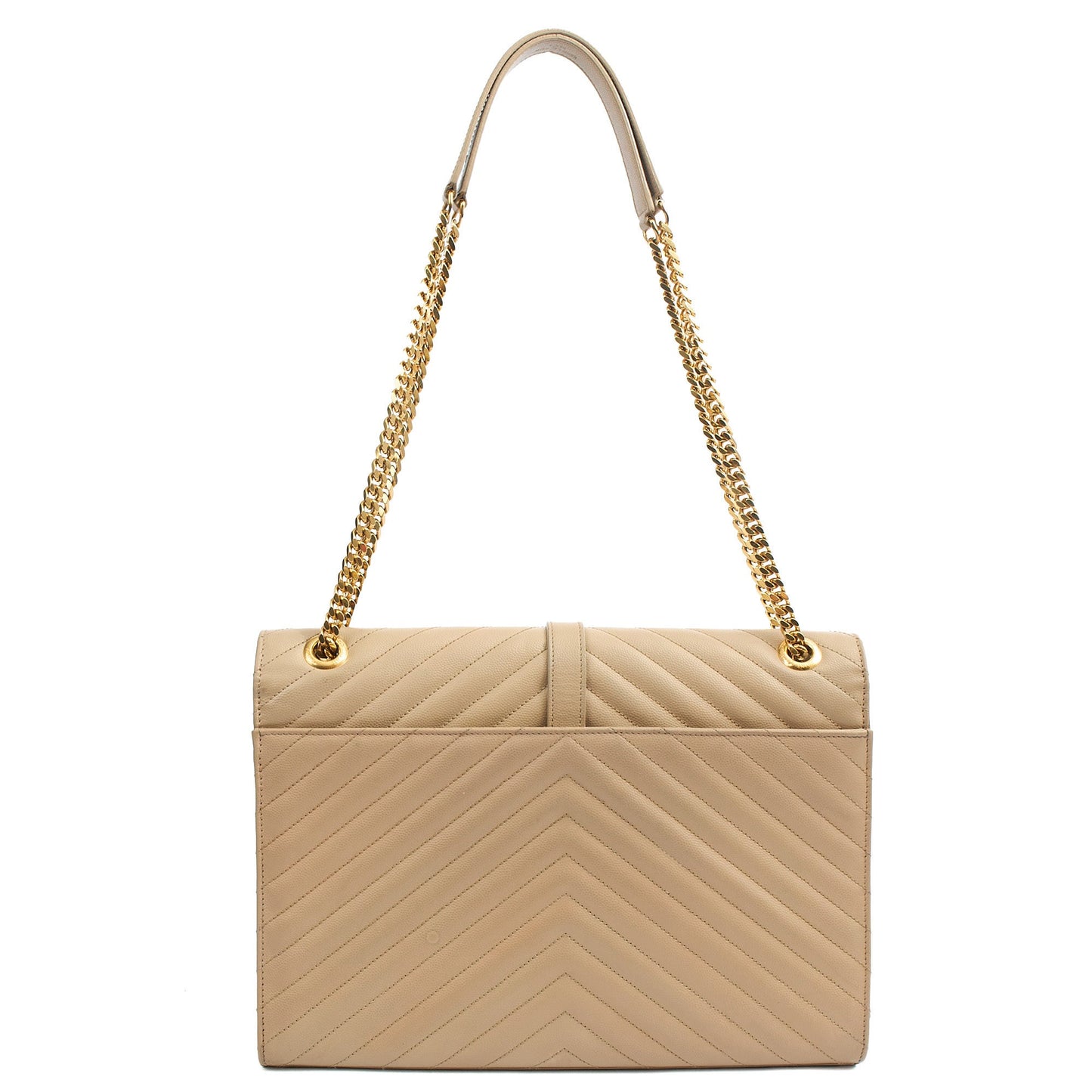 Saint Laurent Shoulder Bag Envelope - Large in Neutral, Calfskin Leather — Alternate View 11